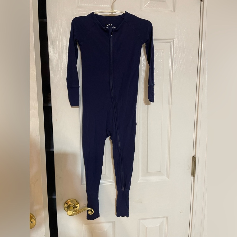 Navy Kids One-Piece Zip Pajama